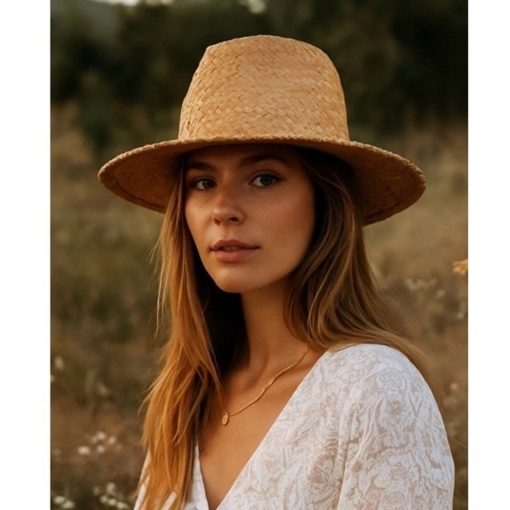 Will + Bear River Sand Raffia Straw Fedora Hat Medium | Sustainable Boho Sun Hat